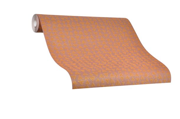Tapete-Vlies-Marburg-Dreiecke-rot-braun-metallic-84863-63204731_2