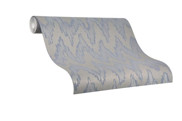 Wallpaper non-woven Zick-Zack abstract blue 84892