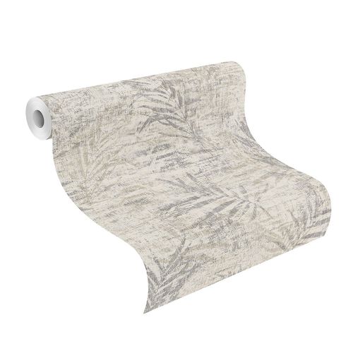 Tapete-Vlies-546613-Farn-grau-silber-63205230_1