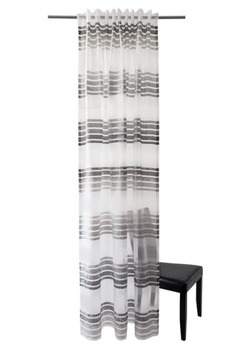 Homing Loop Curtain Stripes anthracite transparent