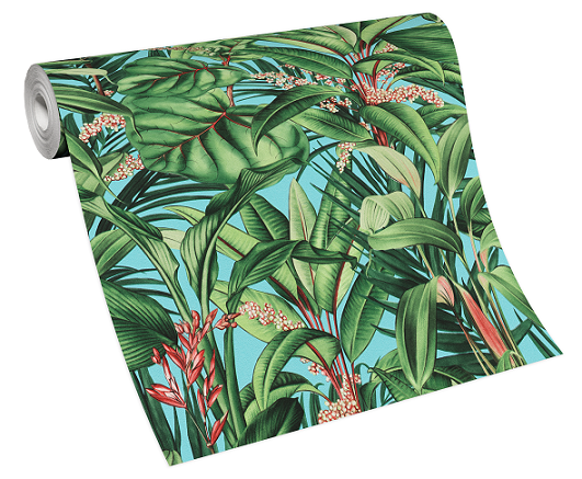 Tapete-Vlies-10122-18-Blaetter-Floral-blau-gruen-rot-63205506