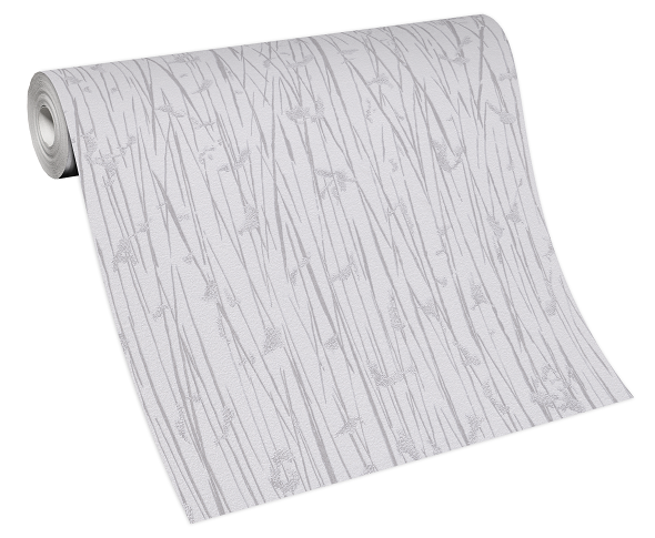 Wallpaper non-woven 10123-01 stripes bamboo grey