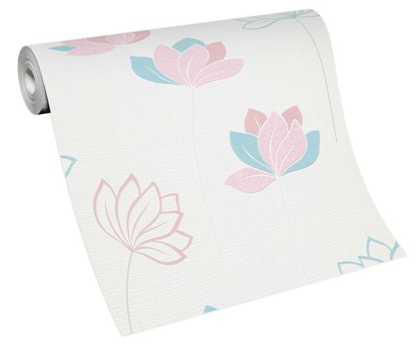 Tapete-Vlies-Floral-Blumen-weiss-rosa-10117-05-63205575