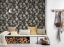 Wallpaper non-woven flowers black white green 37650-5 4