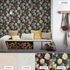Wallpaper non-woven flowers black white green 37650-5 7