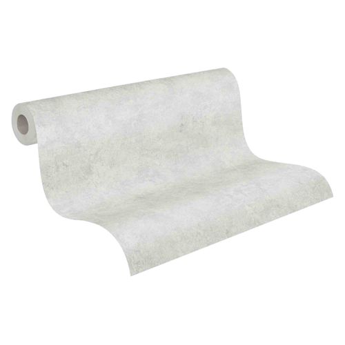 Wallpaper non-woven plaincoloured cream-grey 37654-2