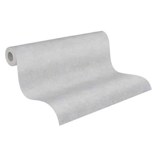Wallpaper non-woven plaincoloured light grey 37656-8