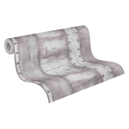 Non-woven wallpaper 37743-2 optic iron grey