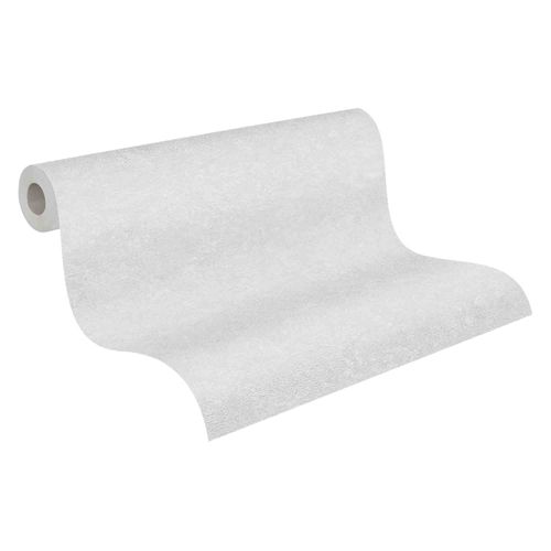 Non-woven wallpaper 37744-8 optic plaster grey-white