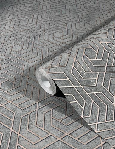 Tapete-Vlies-3D-Labyrinth-Metallic-grau-alt-rosa-32609-63206211_2