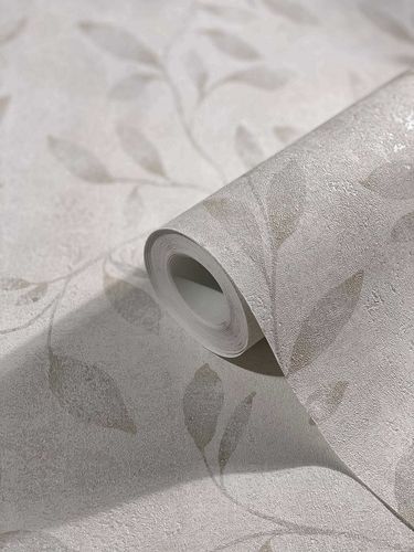 Tapete-Vlies-Floral-Blaetter-Metallic-weiss-grau-32632-63206228