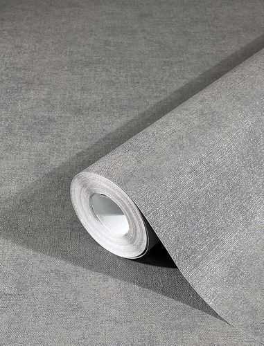 Non-Woven Wallpaper Plain Metallic gray silver 32405