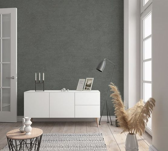 Non-woven wallpaper textile look dark gray Marburg 32420