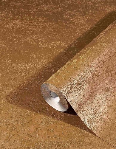 Wallpaper non-woven sand grain plain gold-brown 32511