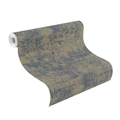 Tapete-Vlies-Rasch-Putz-Optik-blau-gold-410723-63206463