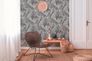 Non-Woven Wallpaper Leaves Floral grey white 37860-4 4