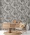 Non-Woven Wallpaper Leaves Floral grey white 37860-4 5