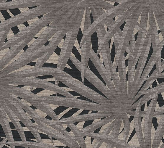 Tapete-Vlies-Palme-Blaetter-grau-schwarz-Glitzer-37861-2-63206693_1
