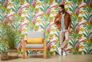 Non-Woven Wallpaper Floral Leaves green red 37862-1 4