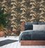 Non-Woven Wallpaper Floral Leaves brown Metallic 37862-4 4