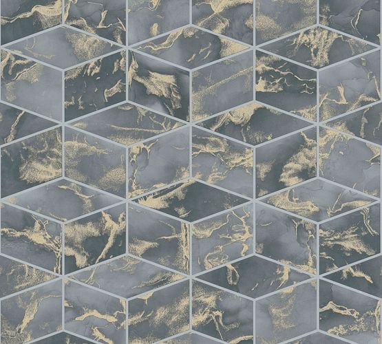 Tapete-Vlies-3D-Quadrate-grau-gold-Metallic-37863-4-63206703_4
