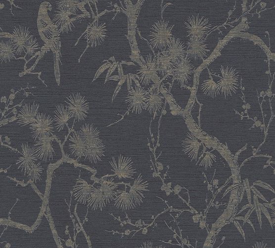 Tapete-Vlies-Baeume-Floral-schwarz-Metallic-37867-2-63206723_2