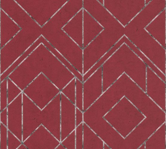 Non-Woven Wallpaper Graphic red white Metallic 37869-2
