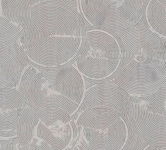 Non-Woven Wallpaper Circles grey Metallic 37900-2