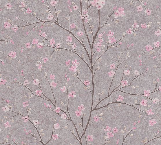 Tapete-Vlies-Floral-Blumen-Baum-grau-rosa-braun-37912-2-63206760_4