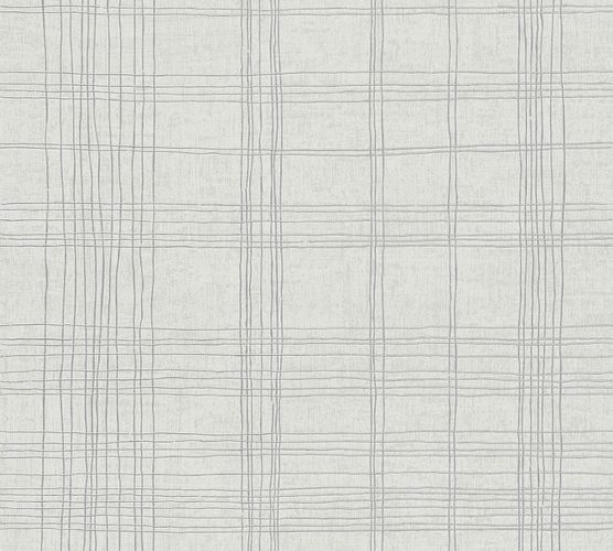 Tapete-Vlies-Kariert-weiss-beige-silber-Metallic-37919-1-63206767_5