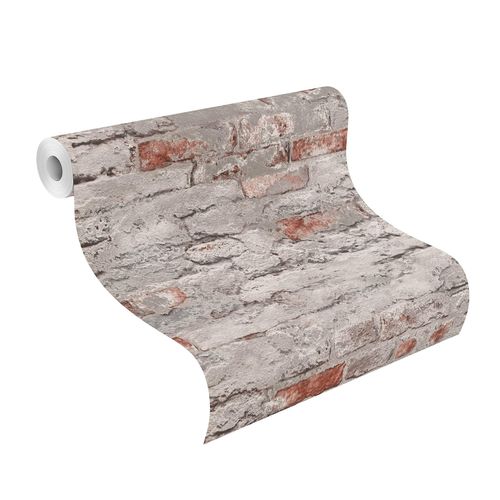 Rollenbild Tapete Rasch Andy Wand Steinwand rot-braun 649437