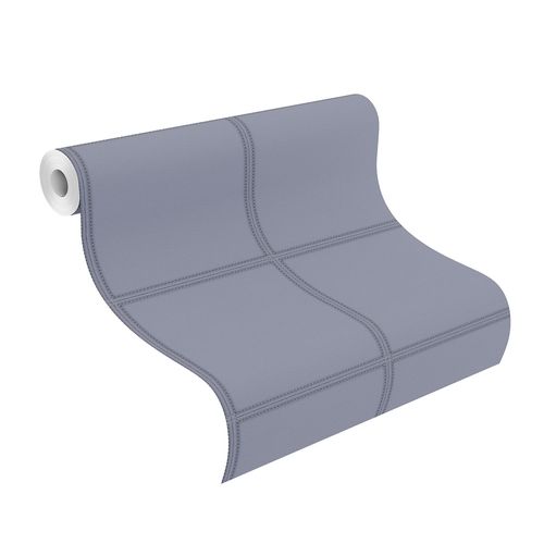 Tapete-Vlies-Rasch-Leder-Optik-kariert-grau-blau-419047-63207341