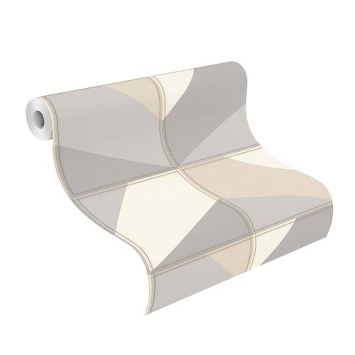 Tapete-Vlies-Rasch-Leder-Kacheln-grau-beige-419238-63207347