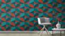 Non-Woven Wallpaper Rasch Leather Tiles blue 419269 3