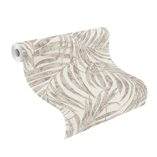 Tapete-Vlies-Rasch-Floral-Blaetter-grau-weiss-617412-63207400_1