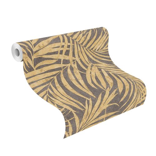 Tapete-Vlies-Rasch-Floral-Blaetter-gold-anthrazit-617450-63207404_2