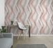 Non-woven wallpaper wave design pink beige gray Shades 4