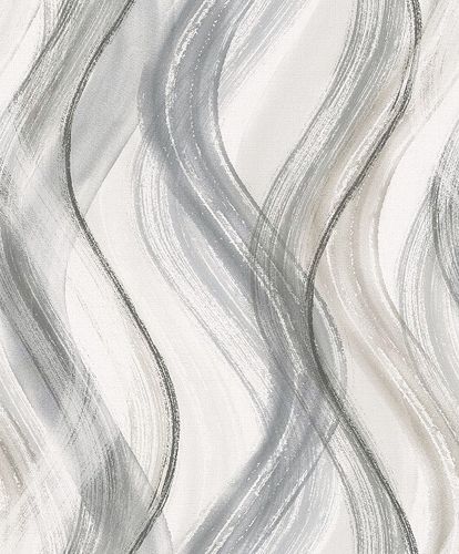Non-woven wallpaper wave design gray beige Shades 32446