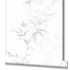 Wallpaper non-woven floral shrubs white gray 82221 1