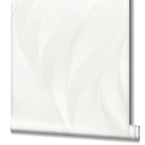 Wallpaper non-woven graphic waves beige gloss 82231