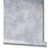 Wallpaper non-woven cubes plaster gray silver gloss 1