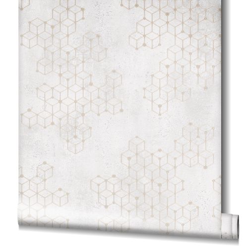 Tapete-Vlies-Wuerfel-Putz-grau-gold-Glanz-Novamur-82243-63207562