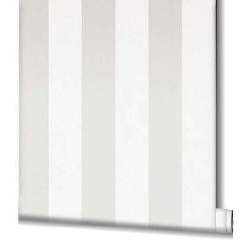 Wallpaper non-woven stripes grave white novamur 82263