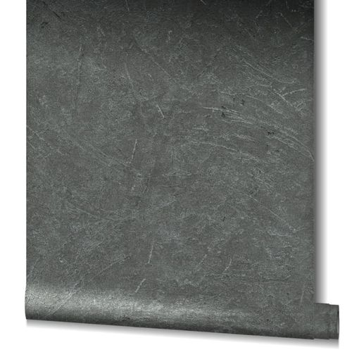 Tapete Vlies Beton-Optik Struktur Metallic schwarz 32818