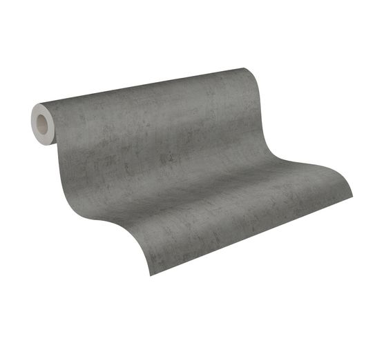 Wallpaper Non-Woven Plain Mottled anthracite 38025-2