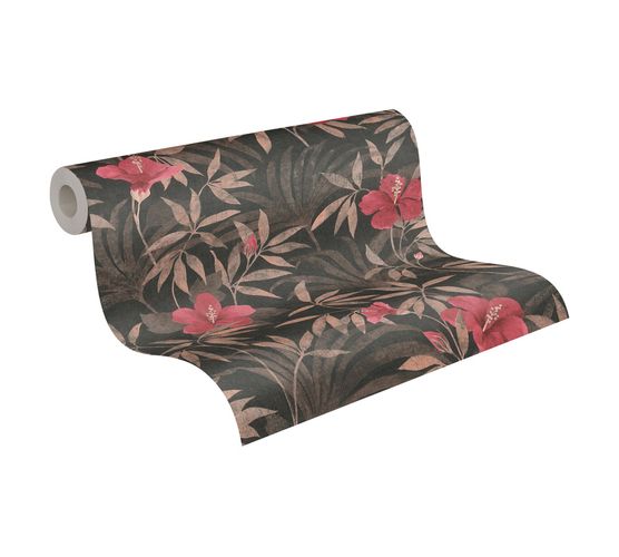 Wallpaper Non-Woven Flowers Leaves Floral brown 38028-3