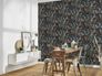 Non-Woven Wallpaper Floral Flowers black green 37751-1 5