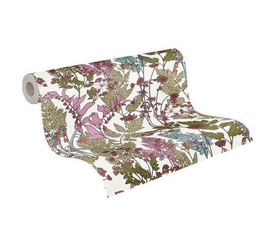 Tapete Vlies Floral Blumen weiß rosa grün 37751-3