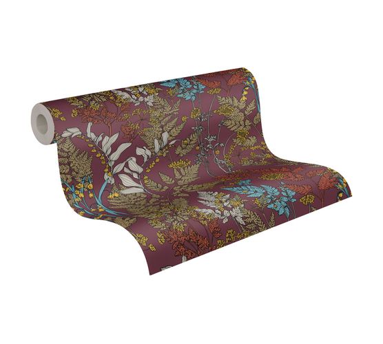 Non-Woven Wallpaper Floral Flowers red yellow 37751-4