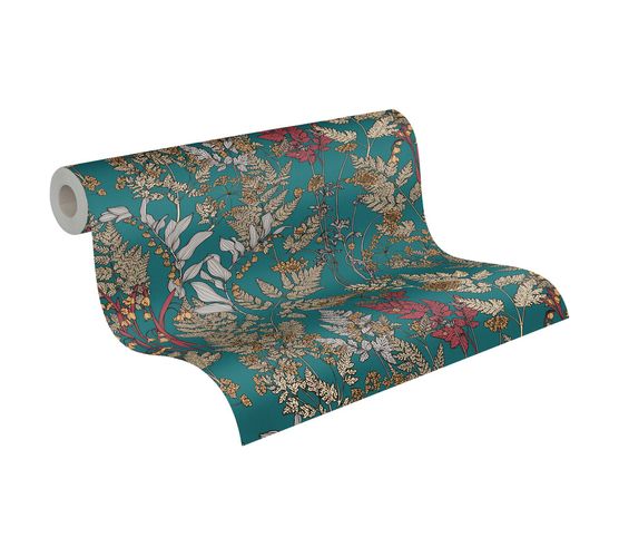 Non-Woven Wallpaper Floral Flowers blue yellow 37751-5